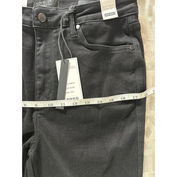Judy Blue High Waist Tummy Control Skinny Black Denim Size13/31 Stretch Fit - Picture 5 of 7